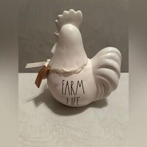 Rae Dunn FARM LIFE Rooster Figure Cannister Cookie Jar Rustic Kitchen Decor NEW